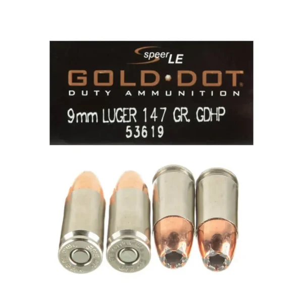 9mm – 147 gr JHP – Speer Gold Dot (53619) – 1000 Rounds