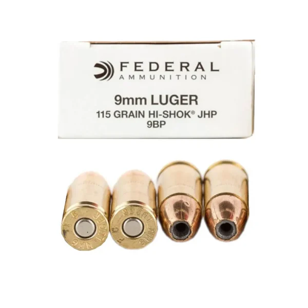 9mm – 115 gr JHP – Federal Hi-Shok (9BP) – 1000 Rounds