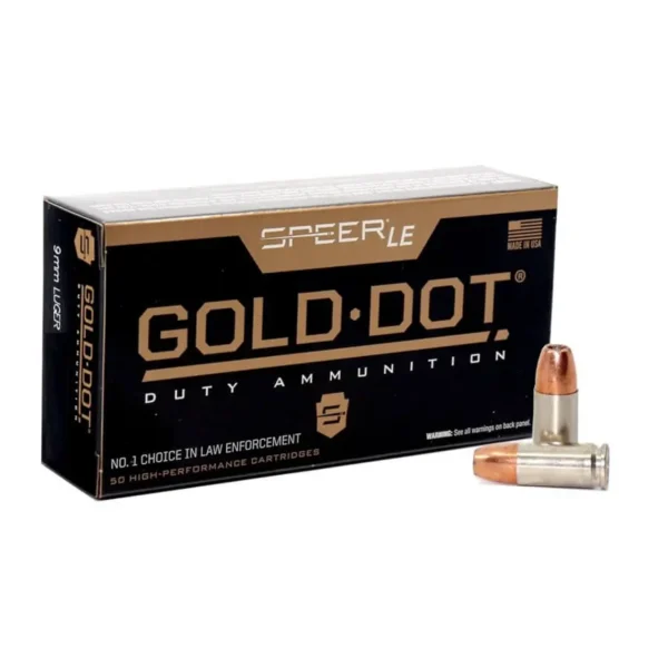 9mm – 115 gr JHP – Speer Gold Dot (53614) – 1000 Rounds