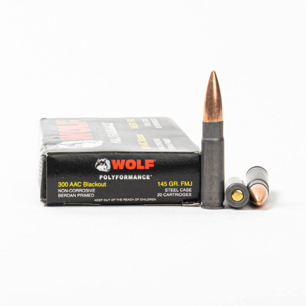 300 Blackout – 145 gr FMJ Steel Case – Wolf Polyformance – 500 Rounds - Image 2