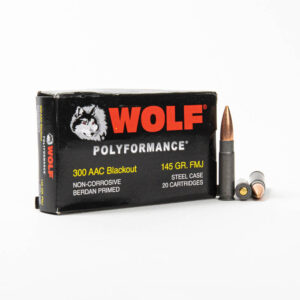 300 Blackout – 145 gr FMJ Steel Case – Wolf Polyformance – 500 Rounds